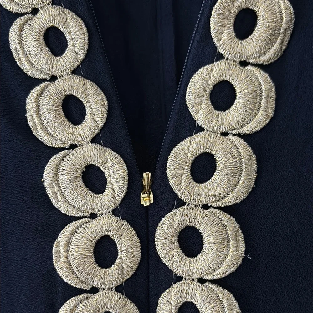 Lilly Pulitzer Navy Sleeveless Dress with Gold Accents - Picture 3 of 4